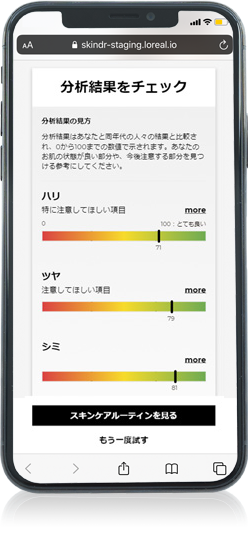 測定結果の画面