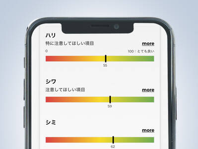 お肌を8つのポイントで計測