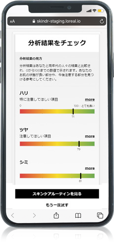 測定結果の画面