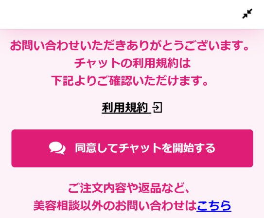 同意してチャットを開始するボタンをクリック